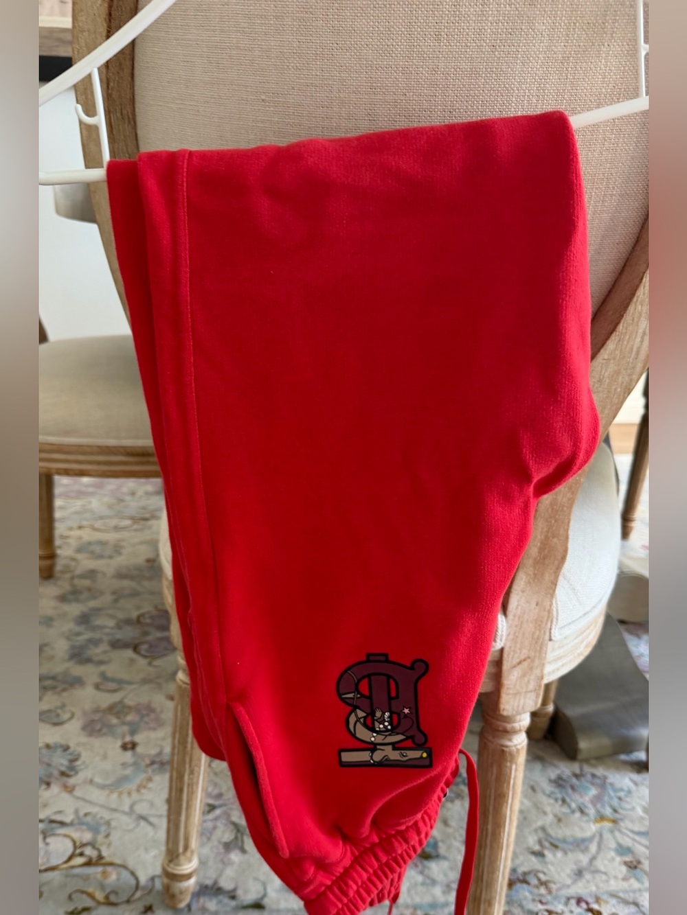 Burberry TB Monogram Red Jogger Sweatpants Size Small
